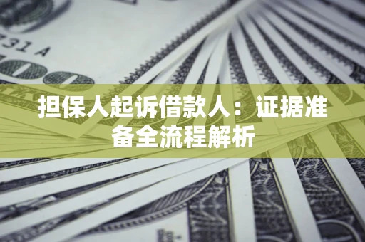 北京担保人起诉借款人：证据准备全流程解析